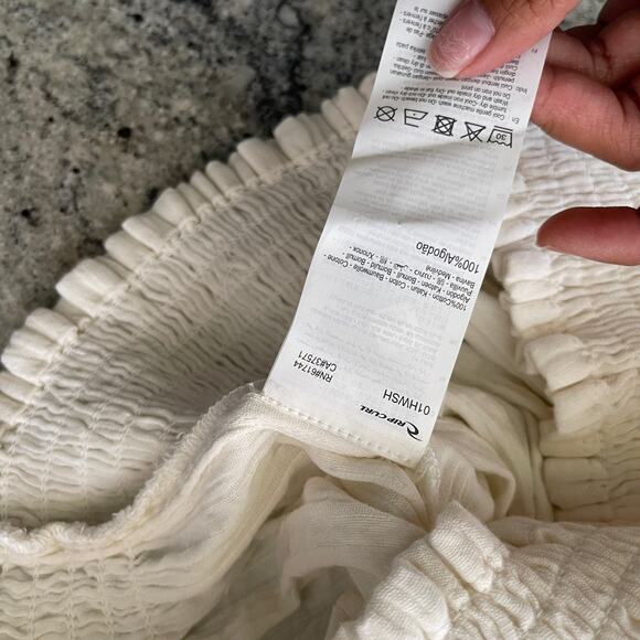 Women's Ripcurl White Sleeveless Tie Shoulder Ruched Blousee XS - Picture 5 of 6